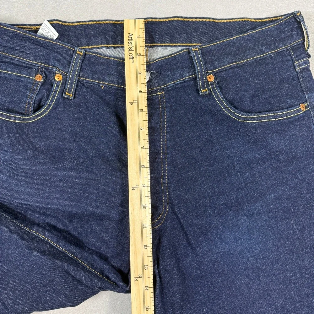 Levis‎ 501 Jeans Mens 36x32 Dark Wash Button Fly Straight Leg Cotton Denim